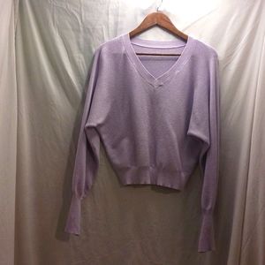 Super Flattering Purple V Neck Sweater